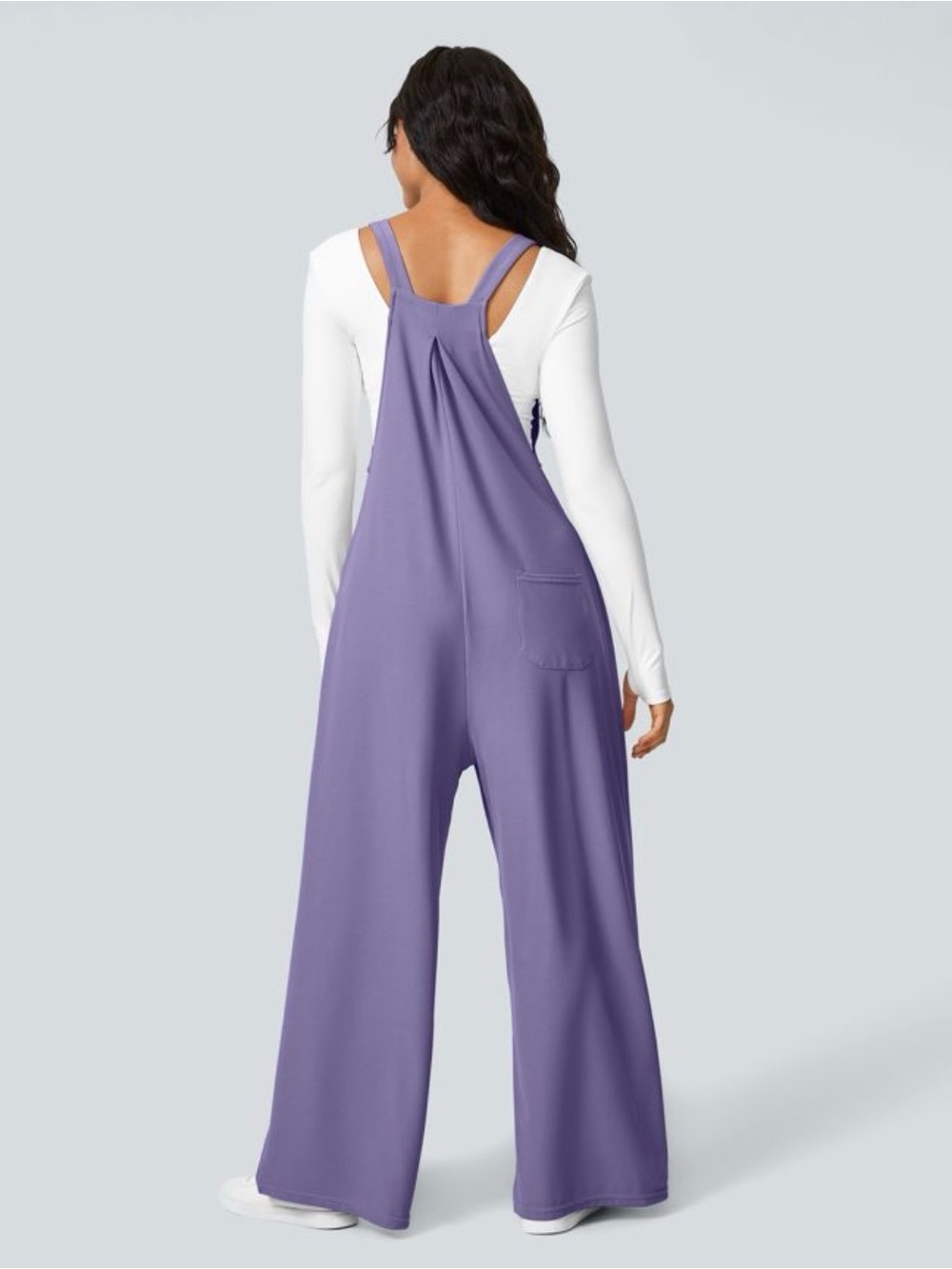 SOLD Halara Pockets Waffle Casual Overalls - Wide Leg in Mellow Purple - Picture 2 of 10